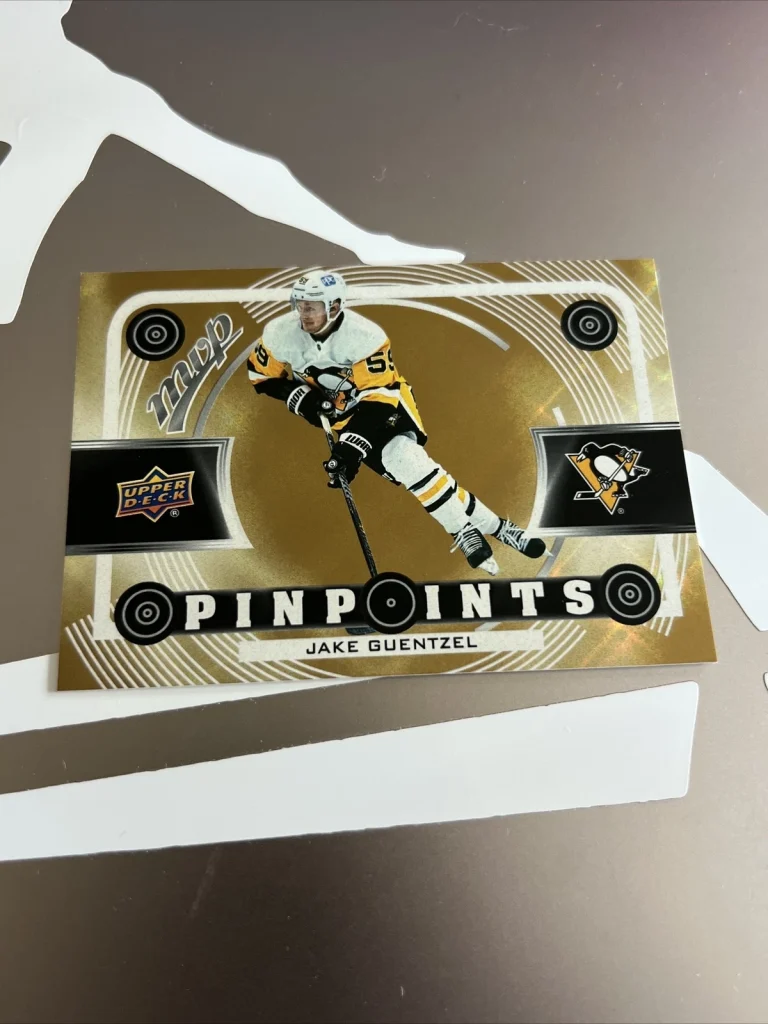 22/23 UD MVP Pittsburgh Penguins Jake Guentzel Gold Pinpoints card #PP-21