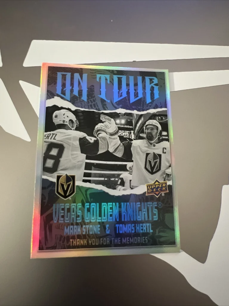 2024-25 UD Series 2 Mark Stone / Tomas Hertl On Tour Golden Knights Card #OT-5