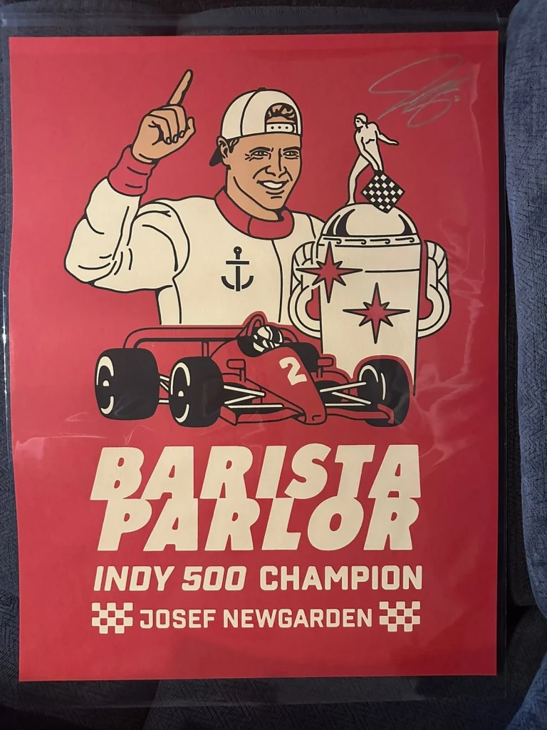 Josef Newgarden Signed Artwork Poster 2023 Indianapolis Indy 500 Limited To 100
