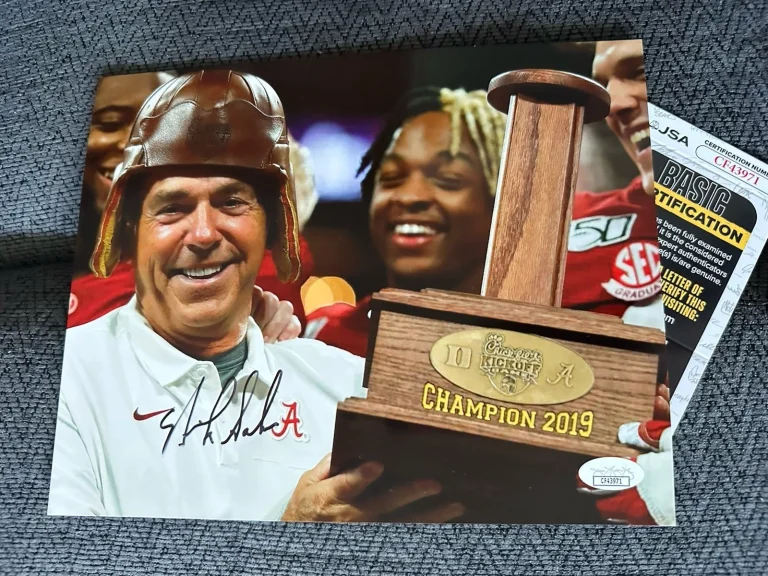 Coach Nick Saban Signed 8 X 10 Photo JSA Authentication COA Alabama Crimson Tide