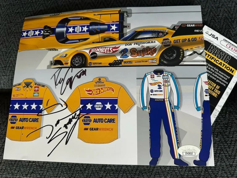 Don Snake Prudhomme & Ron Capps Signed 8x10 Photo Nhra JSA Authenticated COA
