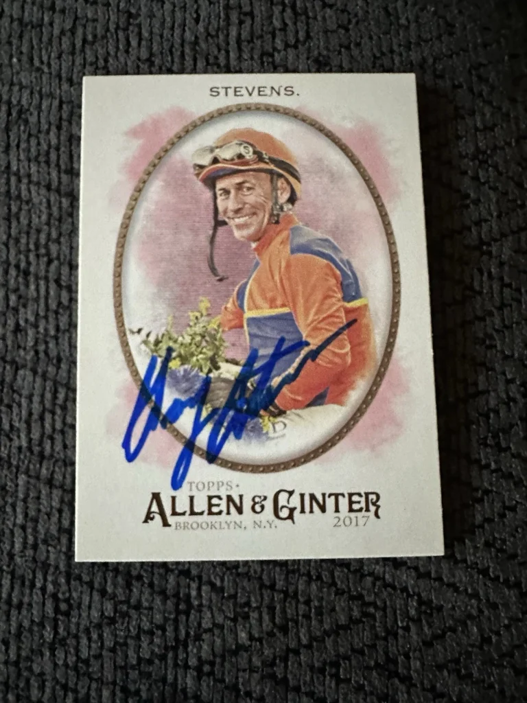 Gary Stevens Signed Trading Card Autographed Jockey Allen & Ginter