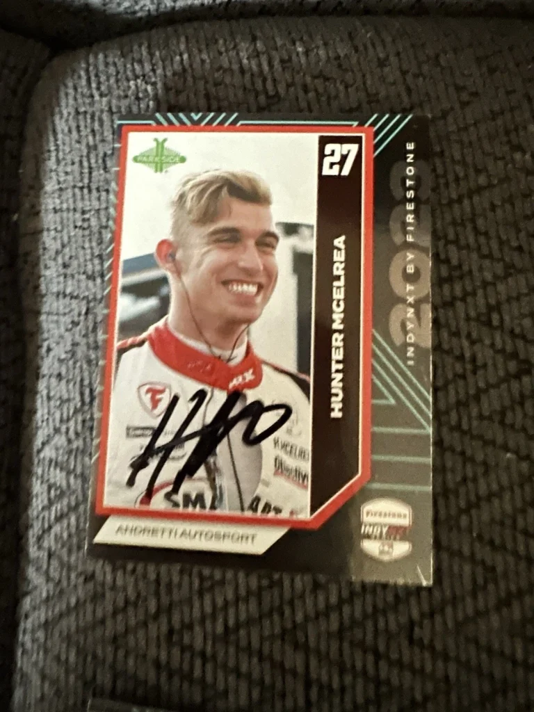 2024 Parkside Indy Car Trading Card 500 Hunter McElrea Signed Nxt