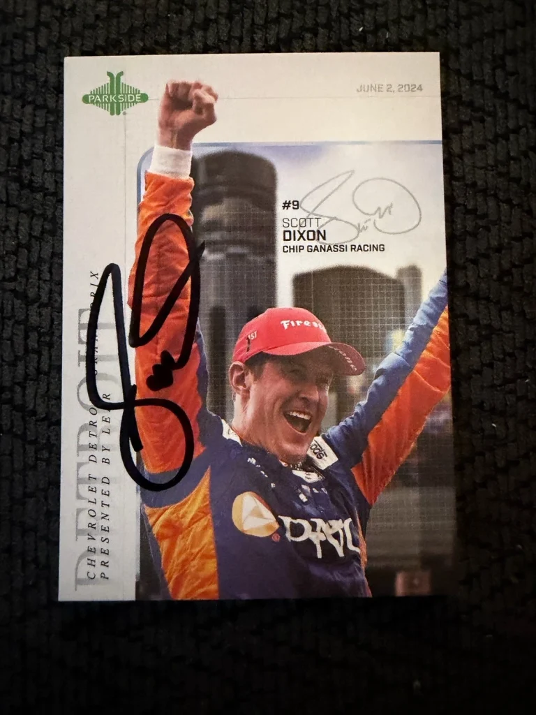 2025 Parkside Indy Car Trading Card Indianapolis 500 Signed Scott Dixon