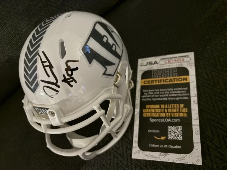 Dexter Lawrence II Bengals Signed Mini Helmet JSA Authenticated COA Salute 2 Svc