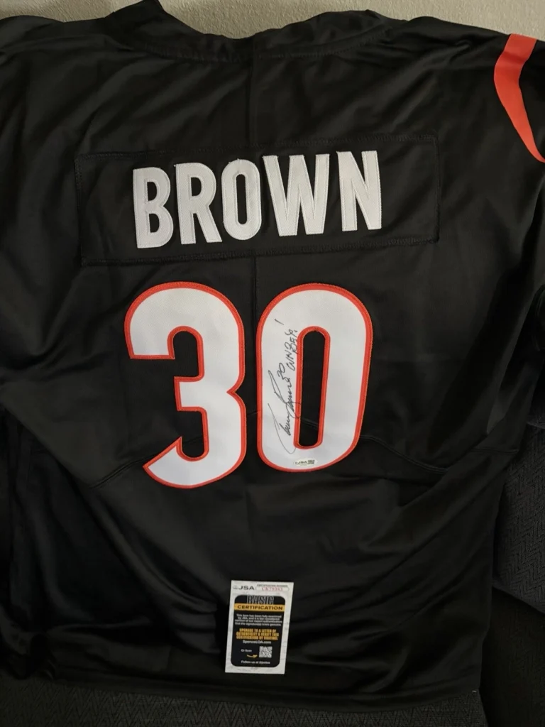 Chase Brown SIGNED Bengals Jersey Stitched XL JSA Authentication COA