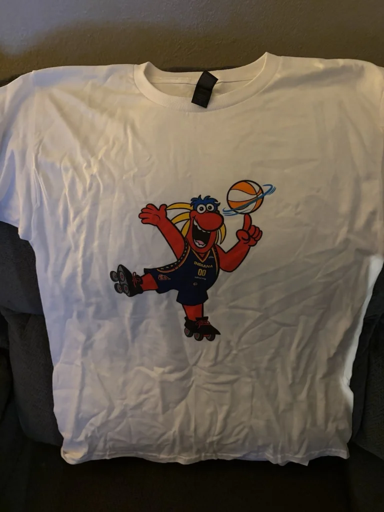 Indiana Fever Adult XL Size T-Shirt 7/22/26 Caitlin Clark 2026 SGA Freddy Fever