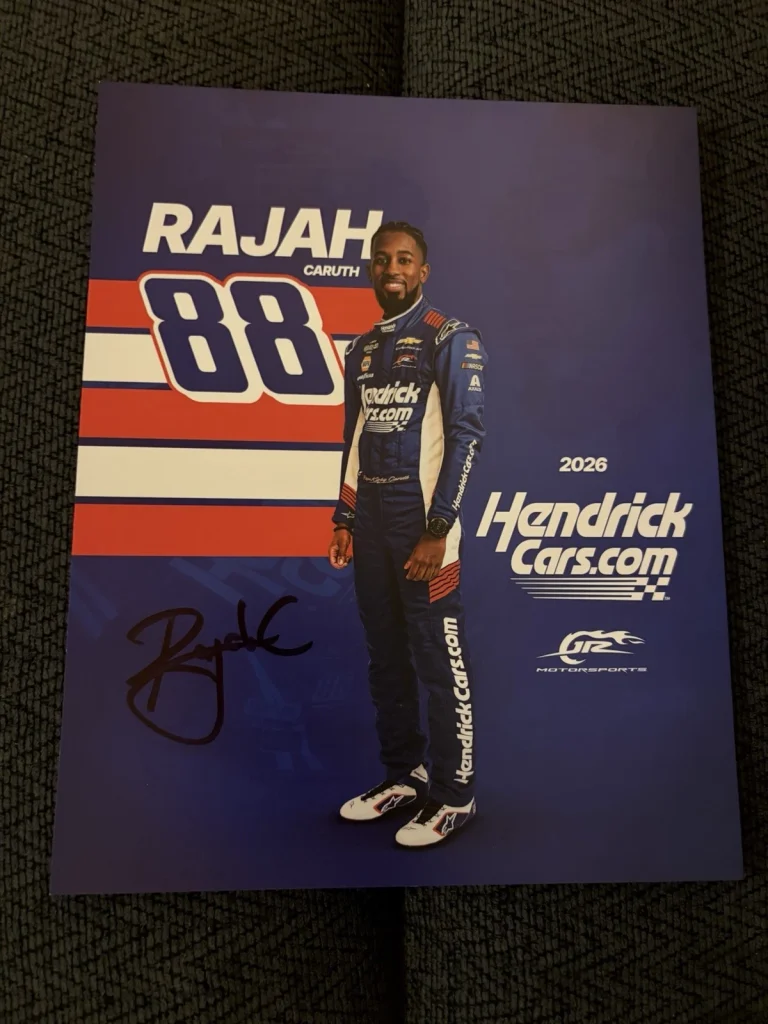 Rajah Carruth Signed Promo Hero Card Nascar Autographed 2026