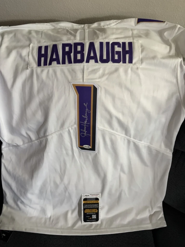 John Harbaugh SIGNED Baltimore Ravens Jersey Stitched XL JSA Authentication COA