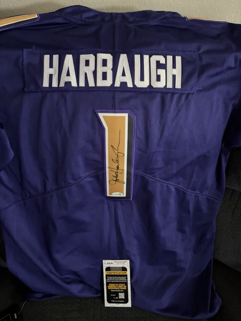 John Harbaugh SIGNED Baltimore Ravens Jersey Stitched XL JSA Authentication COA