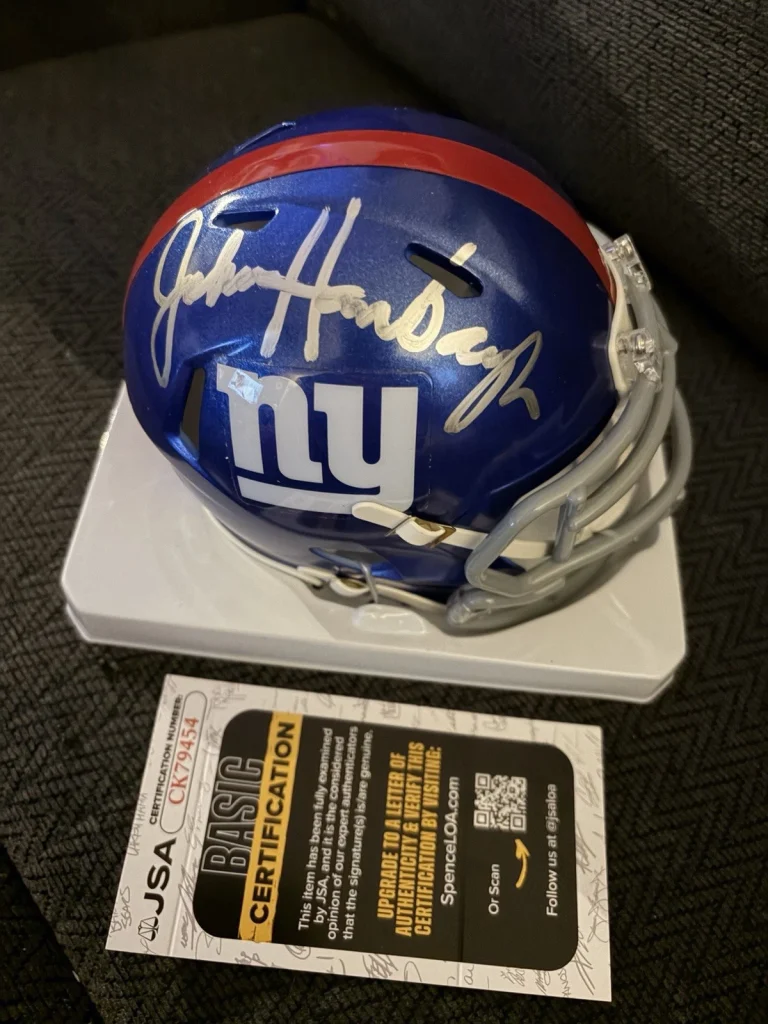 John Harbaugh Signed Mini Helmet JSA Authentication COA New York Giants