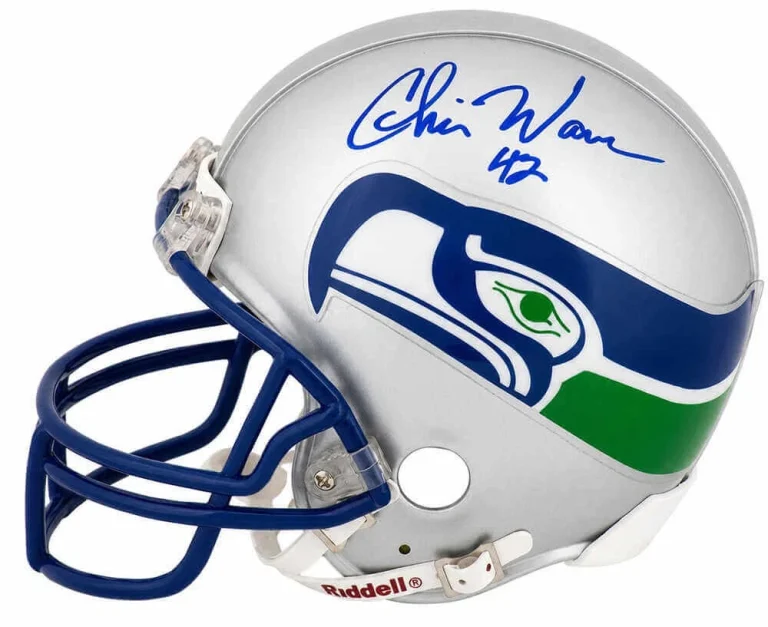 Chris Warren Signed Seahawks T/B Riddell (VSR4) Mini Helmet - (SCHWARTZ COA)