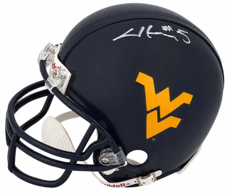 Chris Henry Signed West Virginia Riddell (VSR4) Mini Helmet - (SCHWARTZ COA)