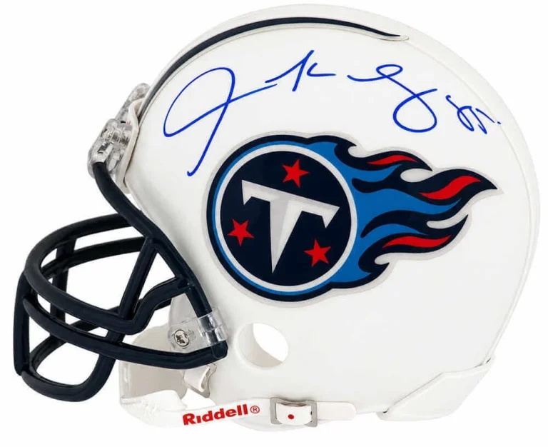 Derrick Mason Signed Tennessee Titans Riddell (VSR4) Mini Helmet -(SCHWARTZ COA)