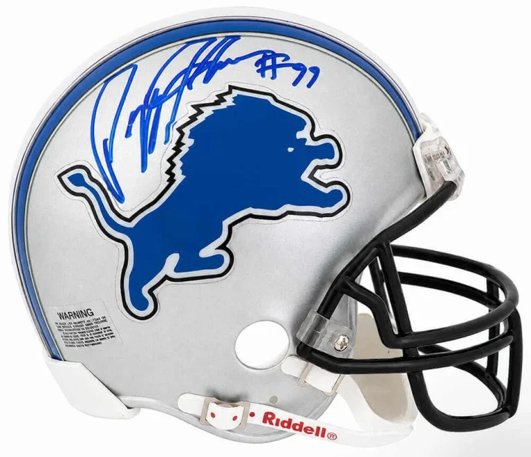 Pepper Johnson Signed Detroit Lions Riddell (VSR4) Mini Helmet - (SCHWARTZ COA)