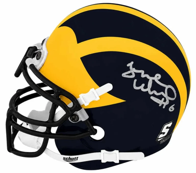 Tyrone Wheatley Signed Michigan Wolverines Schutt Mini Helmet - (SCHWARTZ COA)
