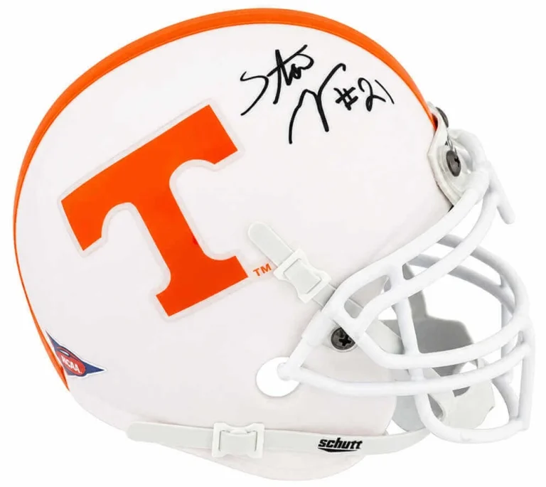 Stanley Morgan Signed Tennessee Volunteers Schutt Mini Helmet - (SCHWARTZ COA)