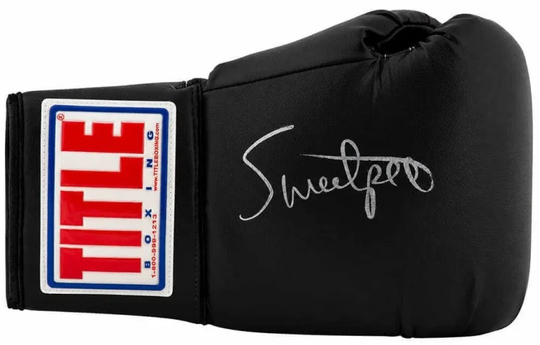 Pernell 'Sweet Pea' Whitaker Signed Title Black Boxing Glove - (SCHWARTZ COA)