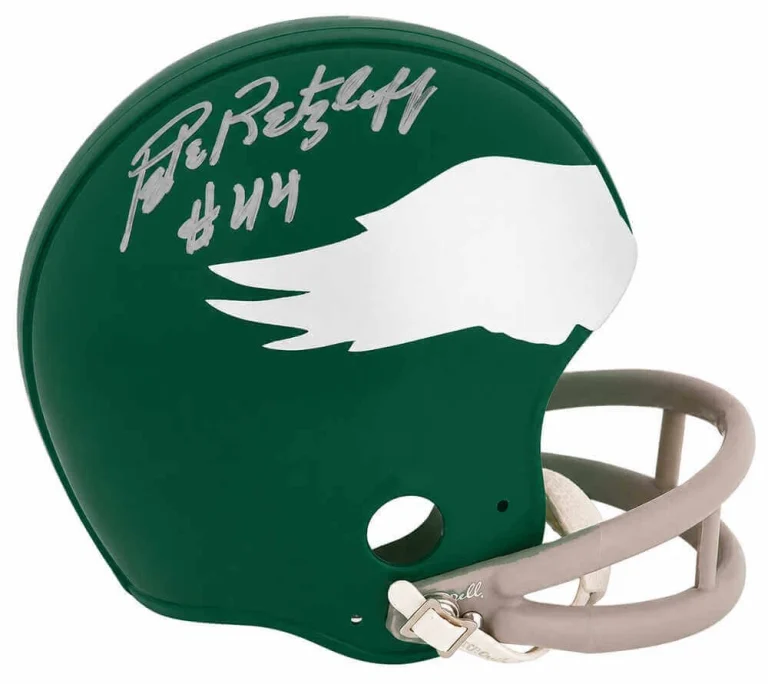 Pete Retzlaff Signed Eagles Throwback Riddell (VSR4) Mini Helmet -(SCHWARTZ COA)