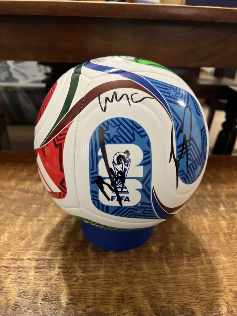 Folarin Balogun Weston McKennie Pepi Signed 2026 World Cup Soccer Ball JSA Coa