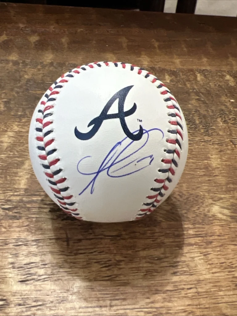 Ozzie Albies Signed Atlanta Braves Logo Baseball JSA Coa Autographed