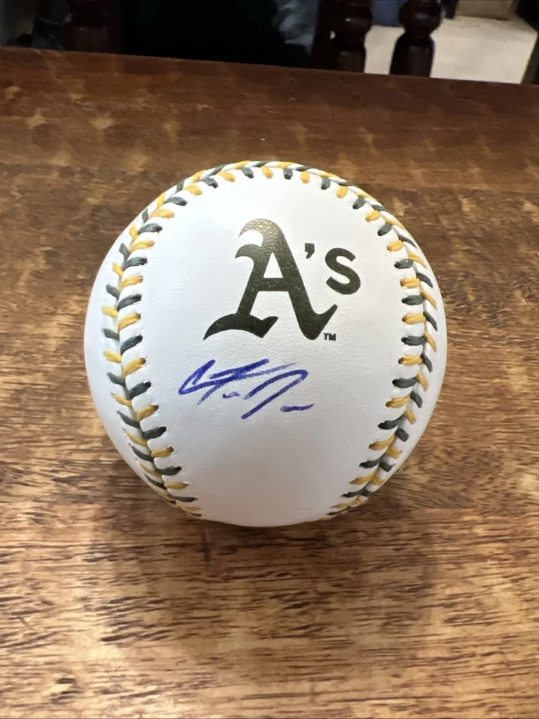 Gage Jump Signed Athletics Logo Baseball JSA Coa Autographed A’s