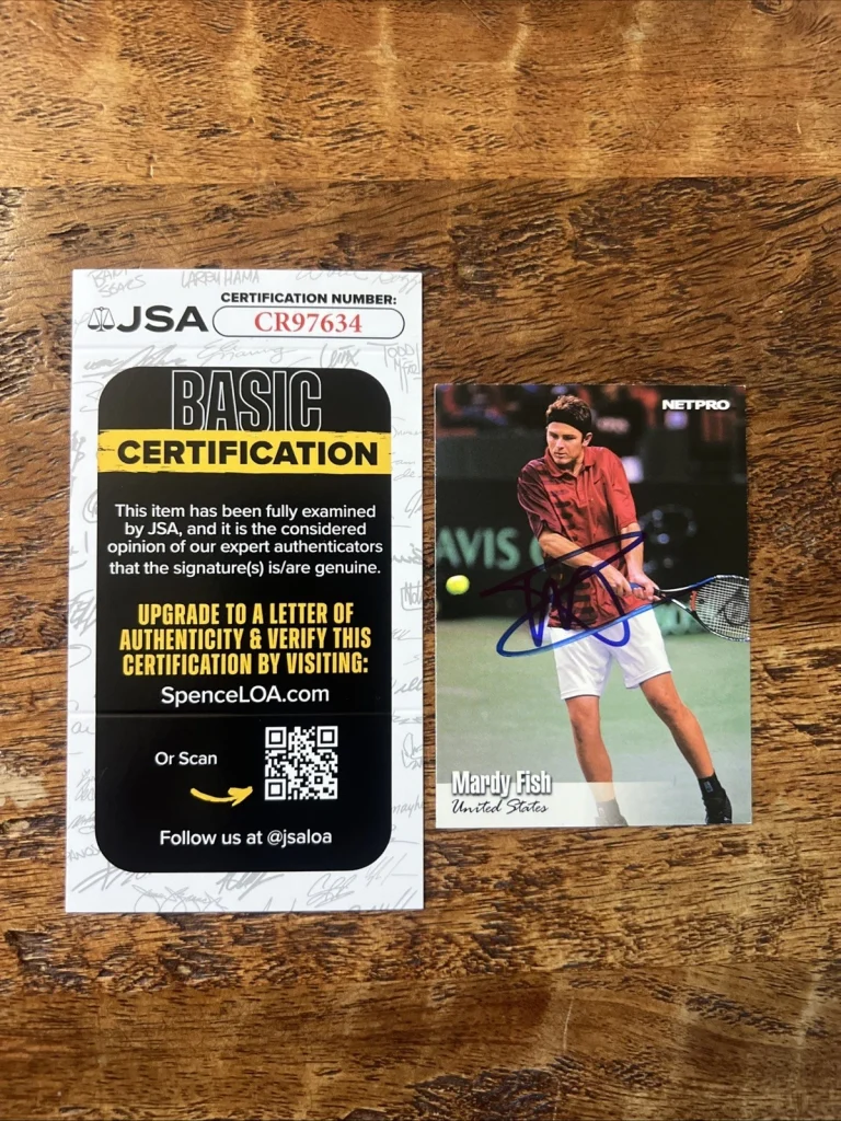 Mardy Fish IP Signed Net Pro Rookie Card JSA Coa Autographed Tennis