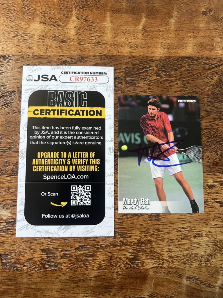 Mardy Fish IP Signed Net Pro Rookie Card JSA Coa Autographed Tennis