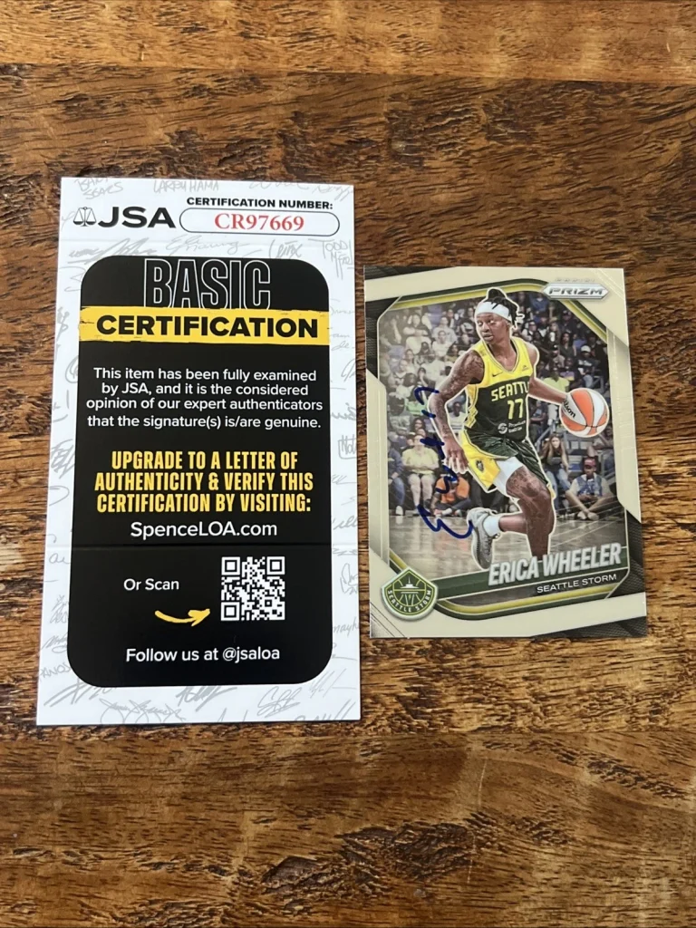 Erica Wheeler IP Signed Prizm Card JSA Coa Storm Autographed WNBA
