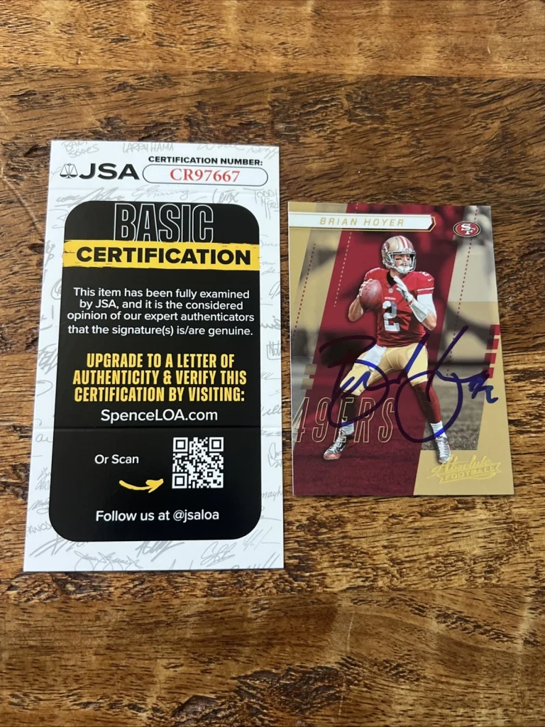 Brian Hoyer IP Signed Panini Absolute Card JSA Coa 49ers Autographed