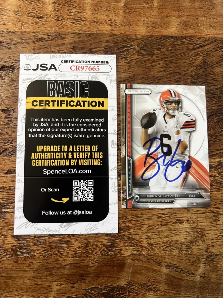 Brian Hoyer IP Signed Topps Strata Card JSA Coa Browns Autographed