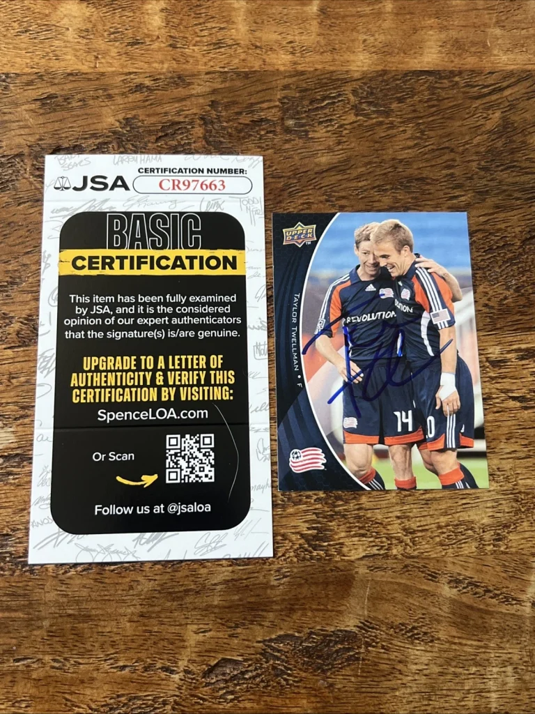 Taylor Twellman IP Signed Upper Deck Card JSA Coa Autographed Revolution MLS
