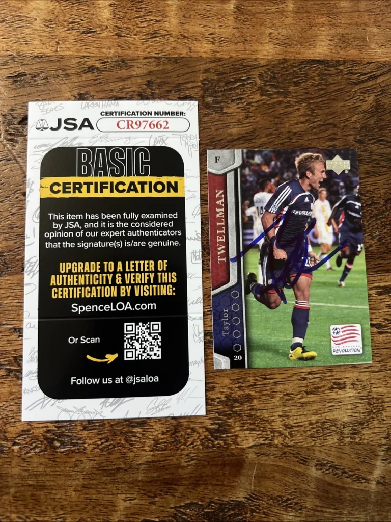 Taylor Twellman IP Signed Upper Deck Card JSA Coa Autographed Revolution MLS