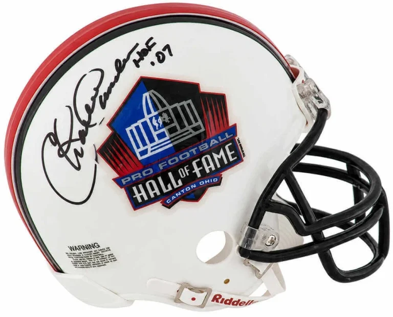 Charlie Sanders Signed Hall of Fame Logo Riddell VSR4 Mini Helmet w/HOF - SS COA