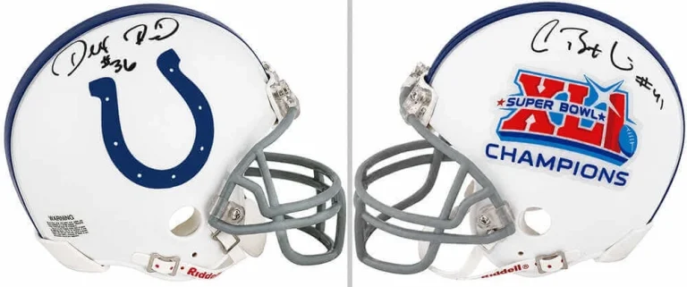 Antoine Bethea & Dexter Reid Signed Colts SB XLI Riddell Mini Helmet - (SS COA)
