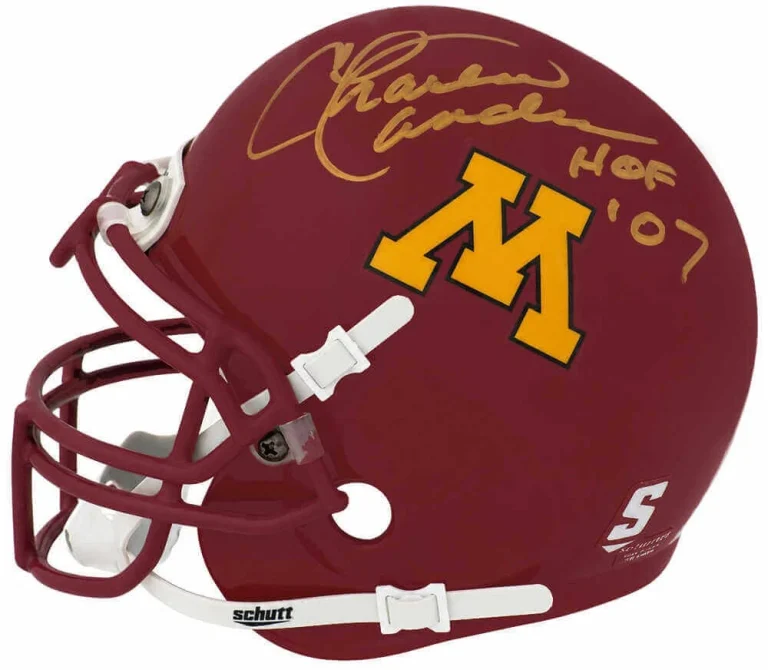 Charlie Sanders Signed Minnesta Schutt Mini Helmet w/HOF - (SCHWARTZ SPORTS COA)