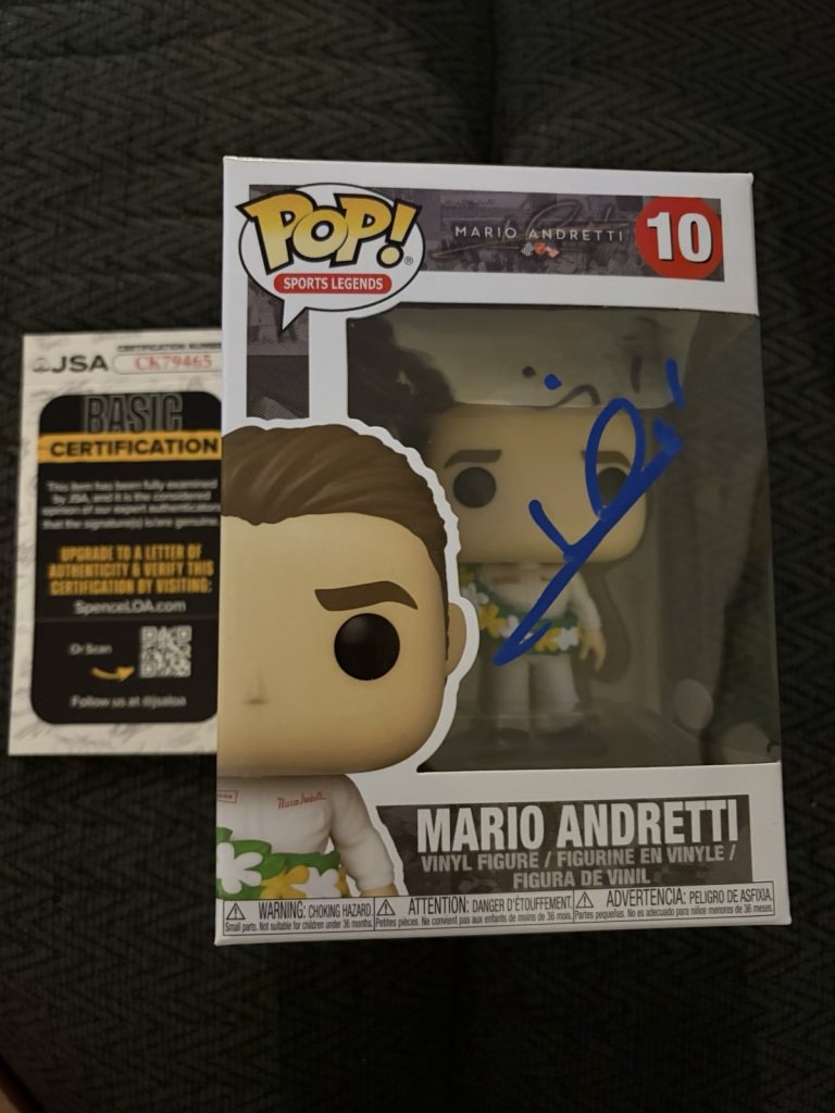 Mario Andretti Signed Funko Pop 10 JSA Authentication COA Indy 500 Car Racing