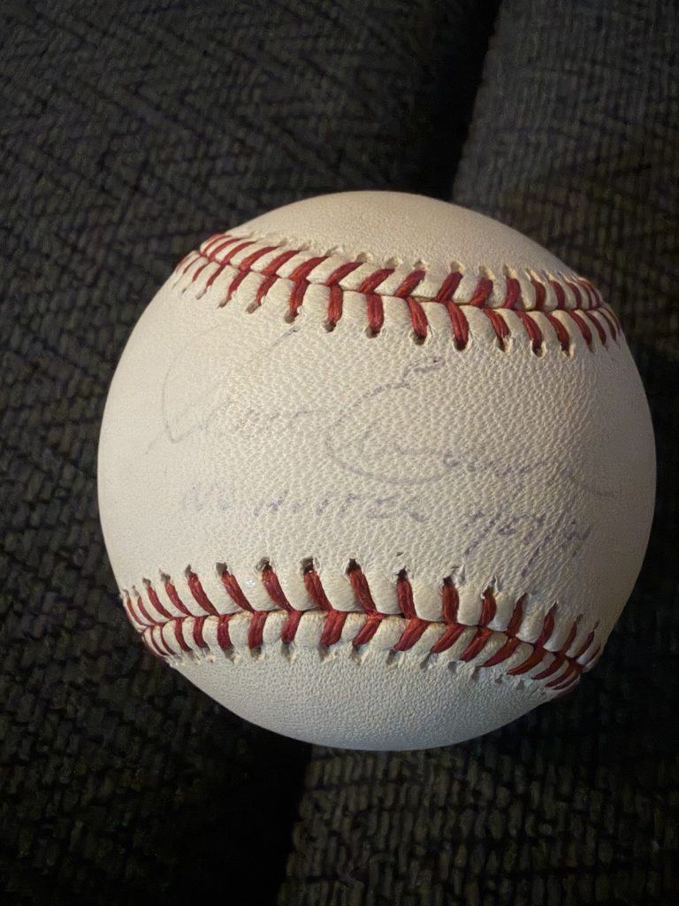 Scott Erickson Signed Baseball Official Authentic Rawlings ROMLB No Hitter Budig