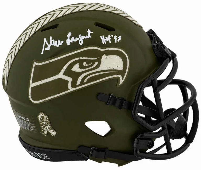 Steve Largent Signed Seahawks SALUTE Riddell Mini Helmet w/HOF'95 (SCHWARTZ COA)
