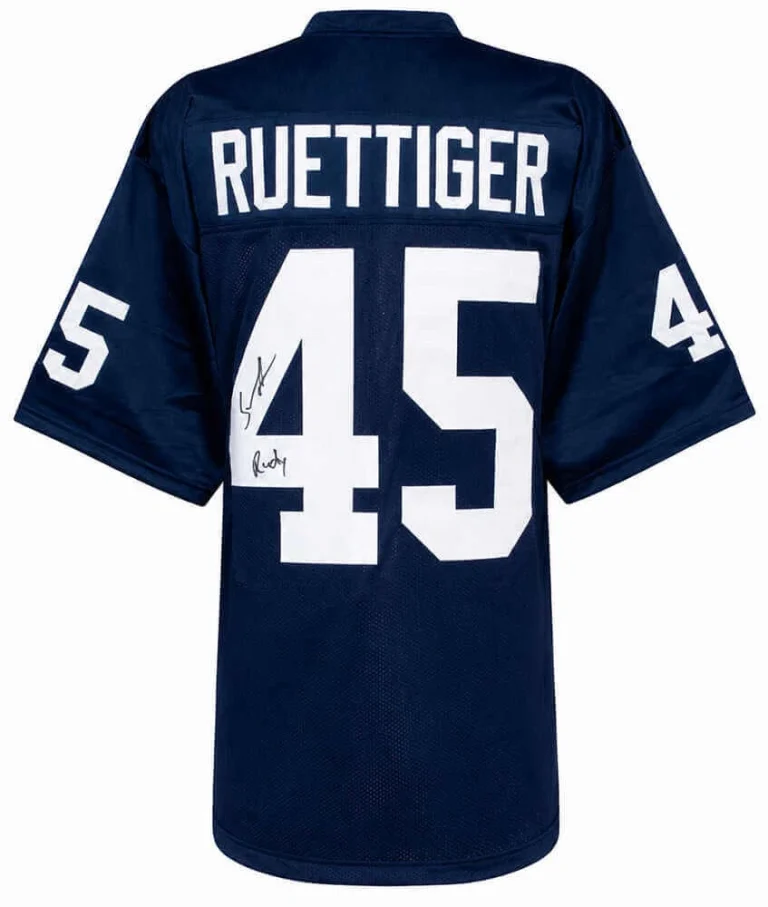 Sean Astin Signed Navy Custom College Football Jersey w/Rudy - (SCHWARTZ COA)