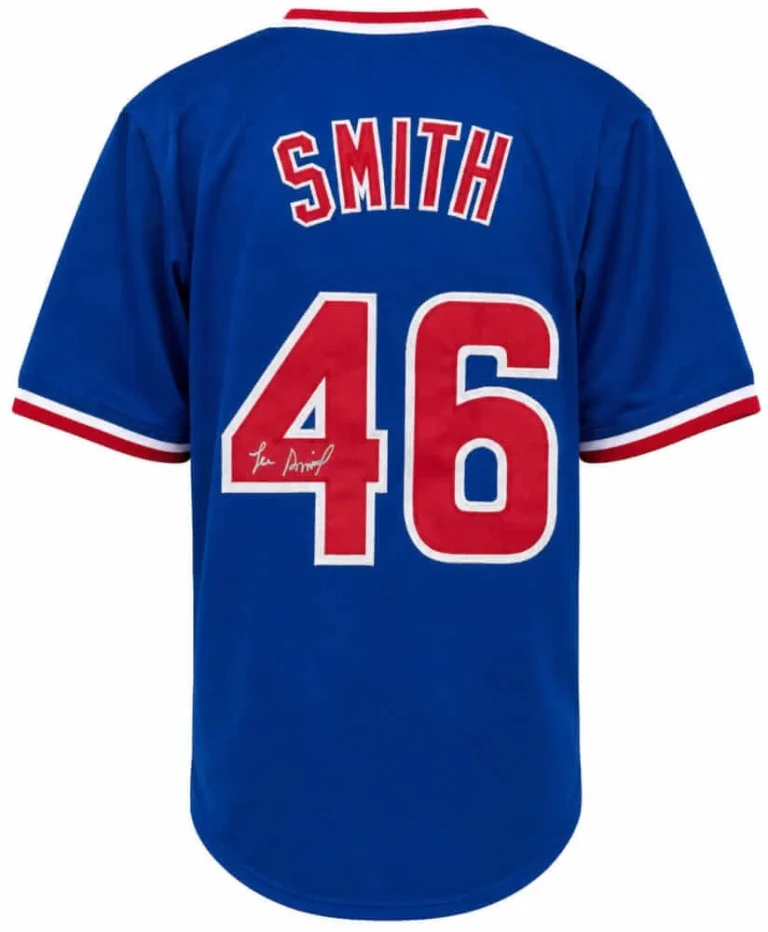 Lee Smith (CUBS) Signed Blue Custom Baseball Jersey - (SCHWARTZ SPORTS COA)