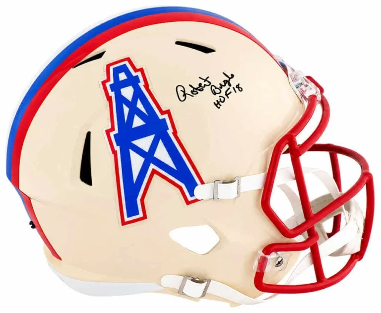 Robert Brazile Signed Titans RETRO Oilers Logo Riddell Rep Helmet w/HOF - SS COA