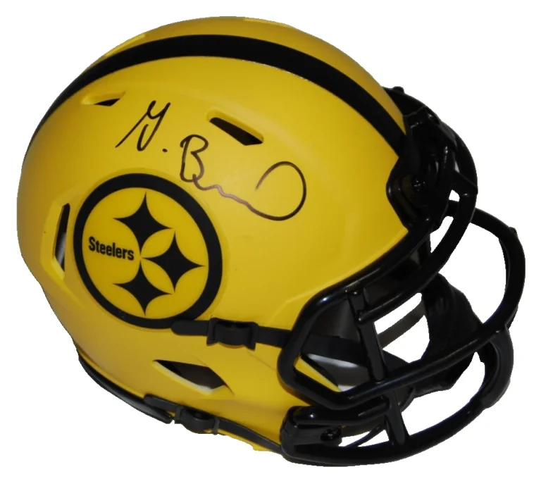 GERMIE BERNARD & DREW ALLAR signed (PITTSBURGH STEELERS) mini helmet JSA CR86254