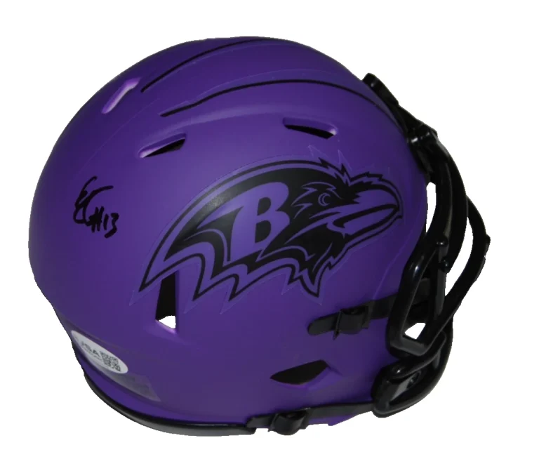 ELIJAH SARRATT signed (BALTIMORE RAVENS) mini football helmet JSA COA CR86326