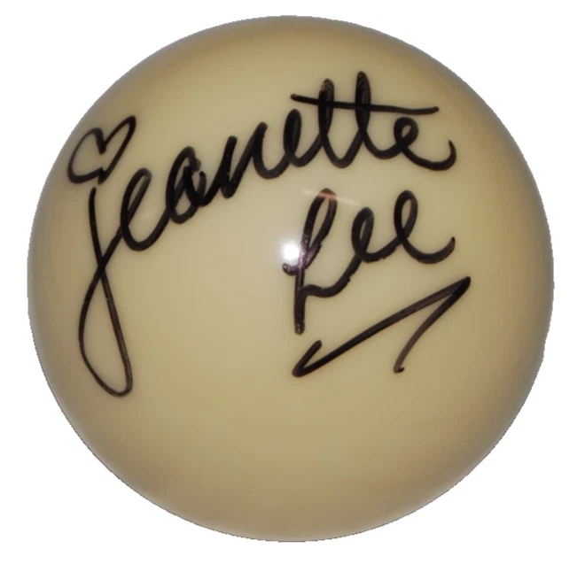 JEANETTE LEE signed (BILLIARDS) HOF Black Widow pool cue ball BECKETT  BY085980