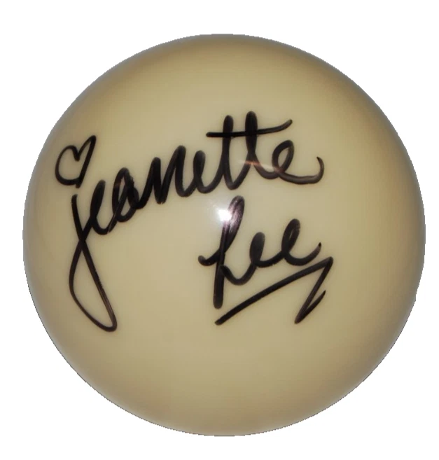 JEANETTE LEE signed (BILLIARDS) HOF Black Widow pool cue ball BECKETT  BY085978