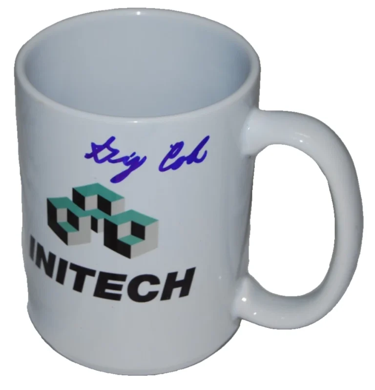 GARY COLE signed (OFFICE SPACE) INITECH Coffee Cup Mug BECKETT BAS BY085934