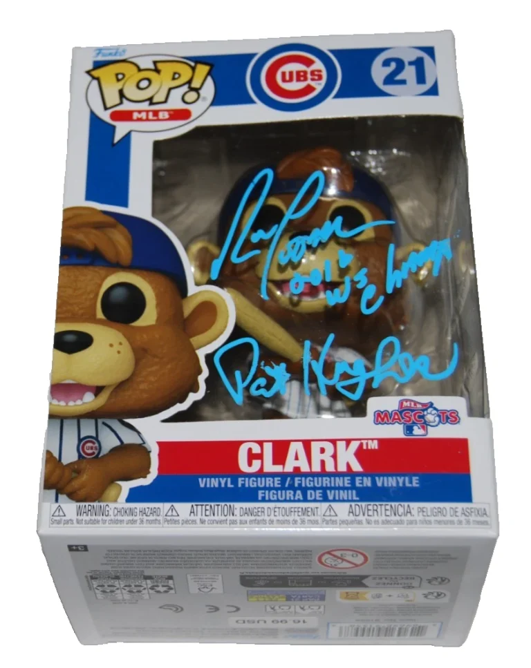 PAT HUGHES & RON COOMER signed (CLARK) CUBS Funko Pop #21 BECKETT BY085884