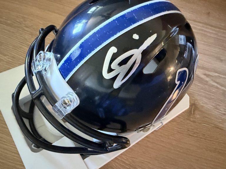 CJ Allen Signed Indianapolis Colts Indiana Nights  Mini Helmet Autographed