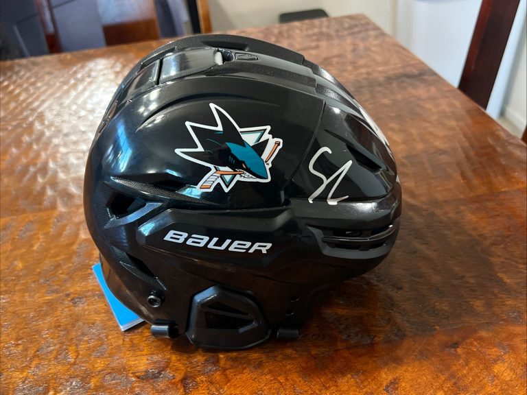 Ivar Stenberg Signed Full Size Hockey Helmet JSA Coa Sharks Autographed